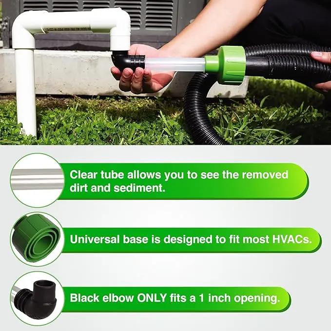 Universal AC Drain Line Cleaner Tool - HVAC to PVC Wet Vac Attachment